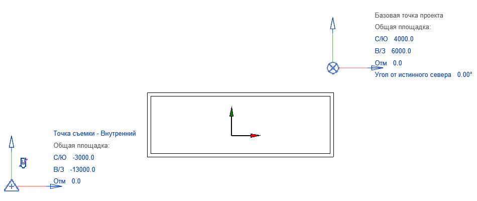 Базовая точка проекта в revit
